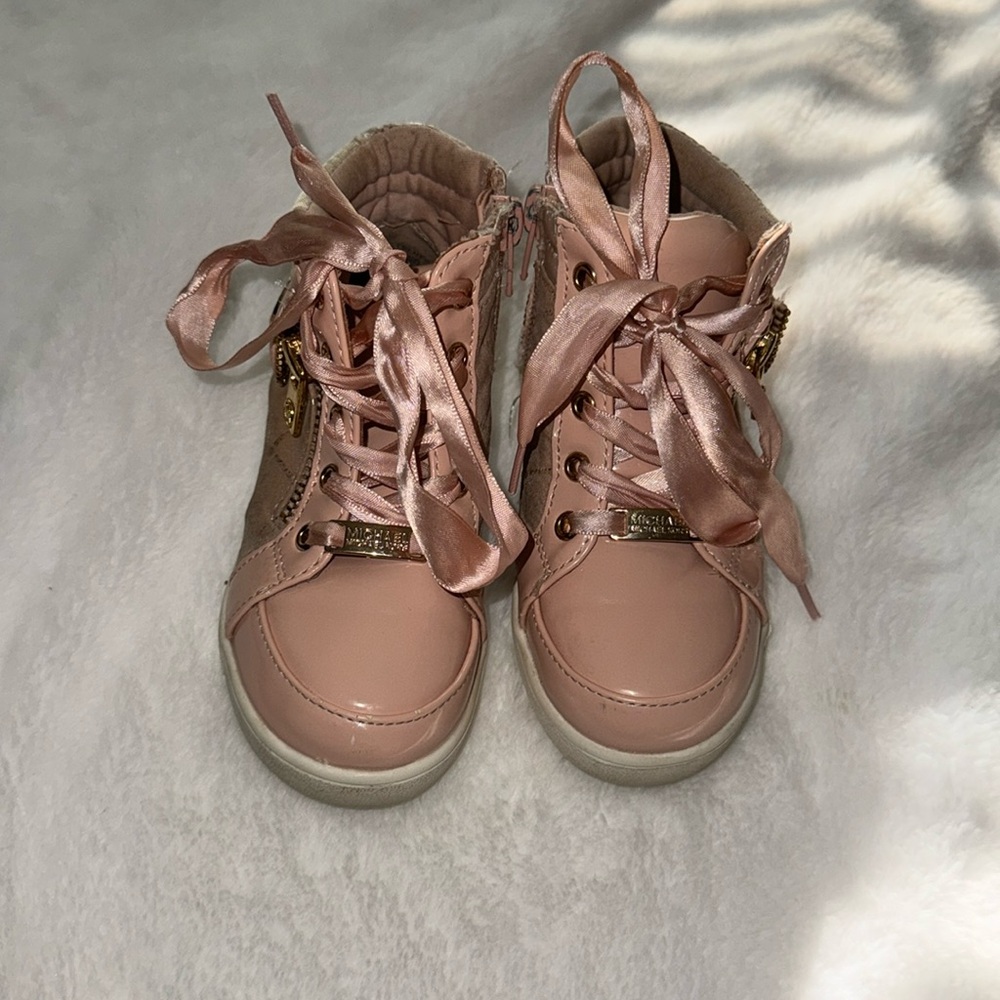 Michael Kors size 8, pink gold shoes gently used